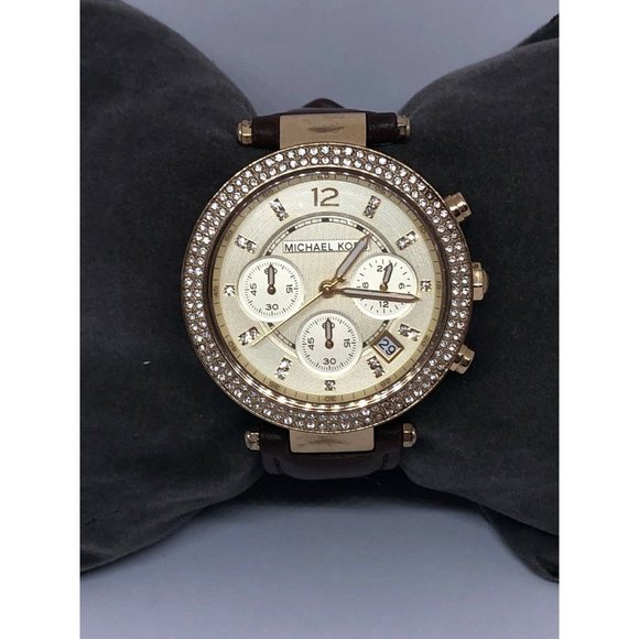 Michael Kors MK5354 Women Brown Leather Analog Cha main image 8